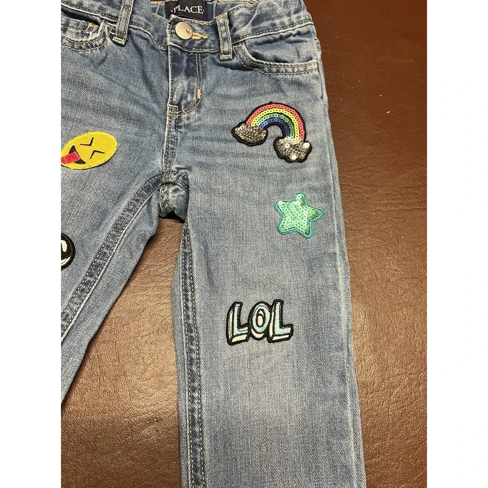The Children's Place Girls Patch Blue Denim Jeans Size‎ 4